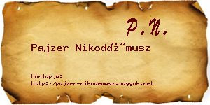 Pajzer Nikodémusz névjegykártya